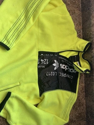 Adidas Vellón 1/4 Cremallera, Hombre Pequeño, Amarillo Neón, ¡Cálido! Foto 1 de 4