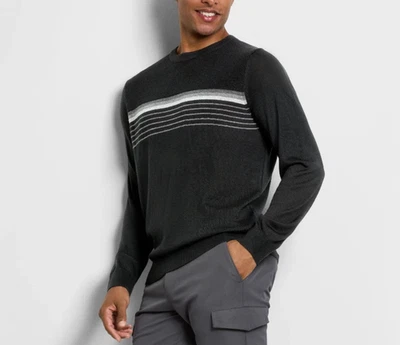 Van Heusen Men's Rhodes Merino Wool Crew Sweater Black Size Large Long Sleeve - Image 1 of 4