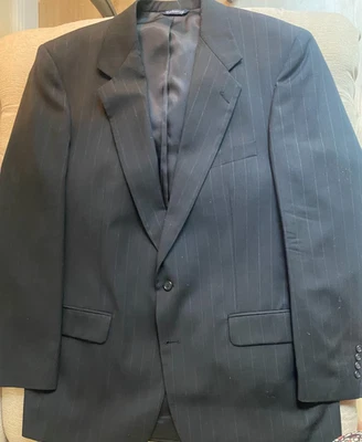 Burberry Suit  Mens Chalk Stripe Black  Wool Suit/Pants-Excellent Condition  - Image 1 of 4