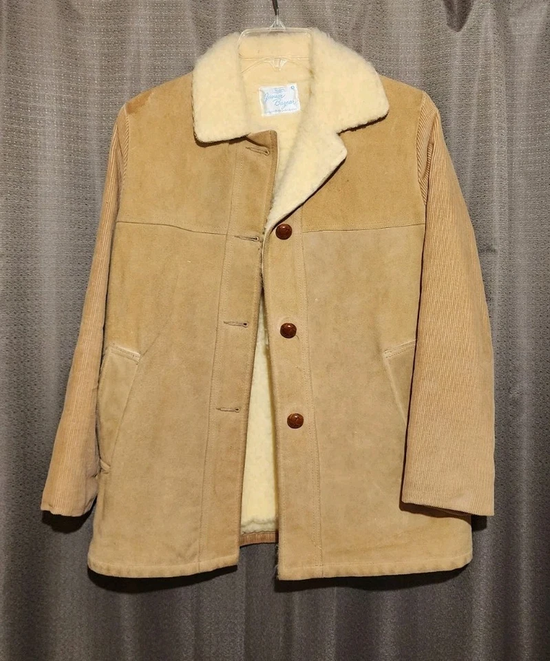 1960-1970's Shearling and Corduroy Coat Size is Likely Small, Tag has a 9 on it. - Image 1 of 4