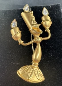 DISNEY BEAUTY & THE BEAST LUMIERE PIN, BROOCH, VINTAGE, RARE CANDLESTICK - Picture 1 of 4