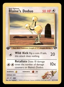 Blaine's Doduo 61/132 1st Edition Gym Challenge 2000 - Picture 1 of 2