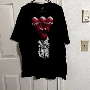 Pennywise Mens Black IT Clown Balloons You’ll Float Too T Shirt Size 3XL - Picture 1 of 4