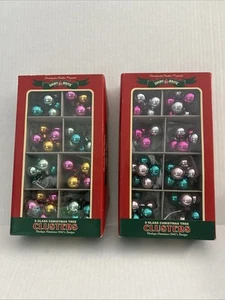 16 Radko Shiny Brite ORNAMENTS Colorful Metallic Glass Christmas Cluster - Picture 1 of 11