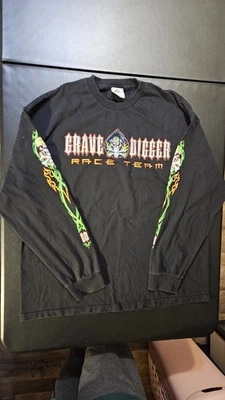 Grave Digger 20th anniversary Long Sleeve Graphic T-Shirt Adult 2XL Y2K 2001  - Image 1 of 4