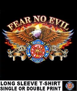 Firefighter Fire Rescue Protecting Life Fear No Evil Fireman Truck T-shirt WS91 - Picture 1 of 12