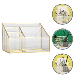 Clear Makeup Organizer Tray Vanity Cosmetic Organizer Glass Countertop Storage - Picture 1 of 12
