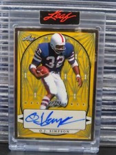 2022 Leaf Decadence OJ Simpson Framed Autographs Gold Auto #1/1 Buffalo Bills