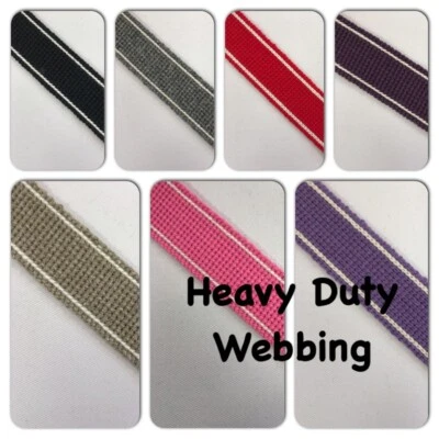 HEAVY DUTY WEBBING / STRAPPING - Handles, bag making, crafts - lots of colours
