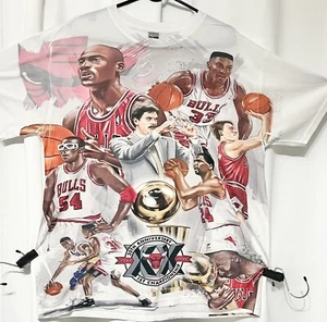 Chicago Bulls NBA 20th Anniversary of 1st Championship T-Shirt Gildan Tee Jordan - Picture 1 of 11