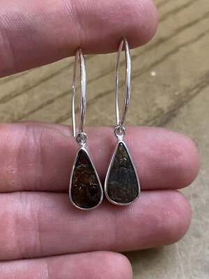 Starborn Sterling Silver 925 Designer Signed Ammolite Inlay Dangle Earrings - Image 1 of 2