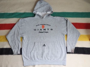 VTG 90s Y2k Adidas MLB San Francisco Giants Logo Sewn Gray Hoodie Sweatshirt M - Picture 1 of 8