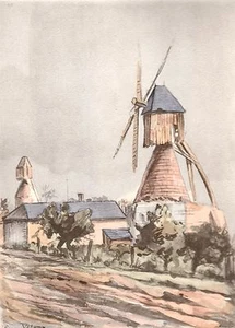 Watercolor Color Old Mill/ Varennes sur Loire Mill ( Maine et Loire ) - Picture 1 of 1