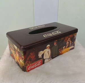 Caja de pañuelos Coca-Cola soporte para servilletas estilo vintage marrón - Imagen 1 de 13