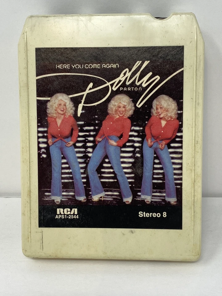 Dolly Parton Here You Come Again Country 8 Track Tape Vintage White 1977 RCA Foto 1 de 3