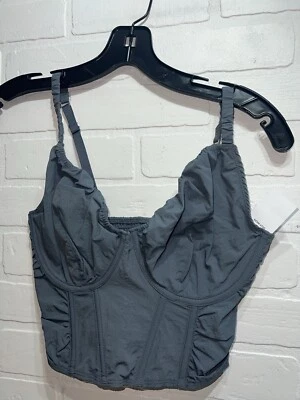NWT! GILLY HICKS Solid Corset Top Size XSMALL CURVY Gray $40 - Image 1 of 4