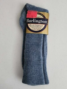 Men’s Vintage Burlington Dress Sock Denim Blue Style BB 201 Acrylic Crew - Picture 1 of 2