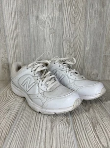 New Balance Comfort Walking Shoes Athletic Sneakers Women Sz 8.5 White Leather - Picture 1 of 9