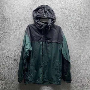 Vintage Cabelas Jacket Adult Small Black Green Hooded Zip Up Packable Mens - Picture 1 of 15