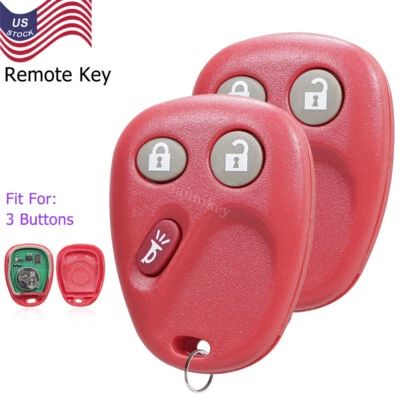 2 para 2003 2004 2005 2006 GMC Sierra 1500 2500 controle remoto chaveiro de entrada sem chave vermelho - Imagem 1 de 4