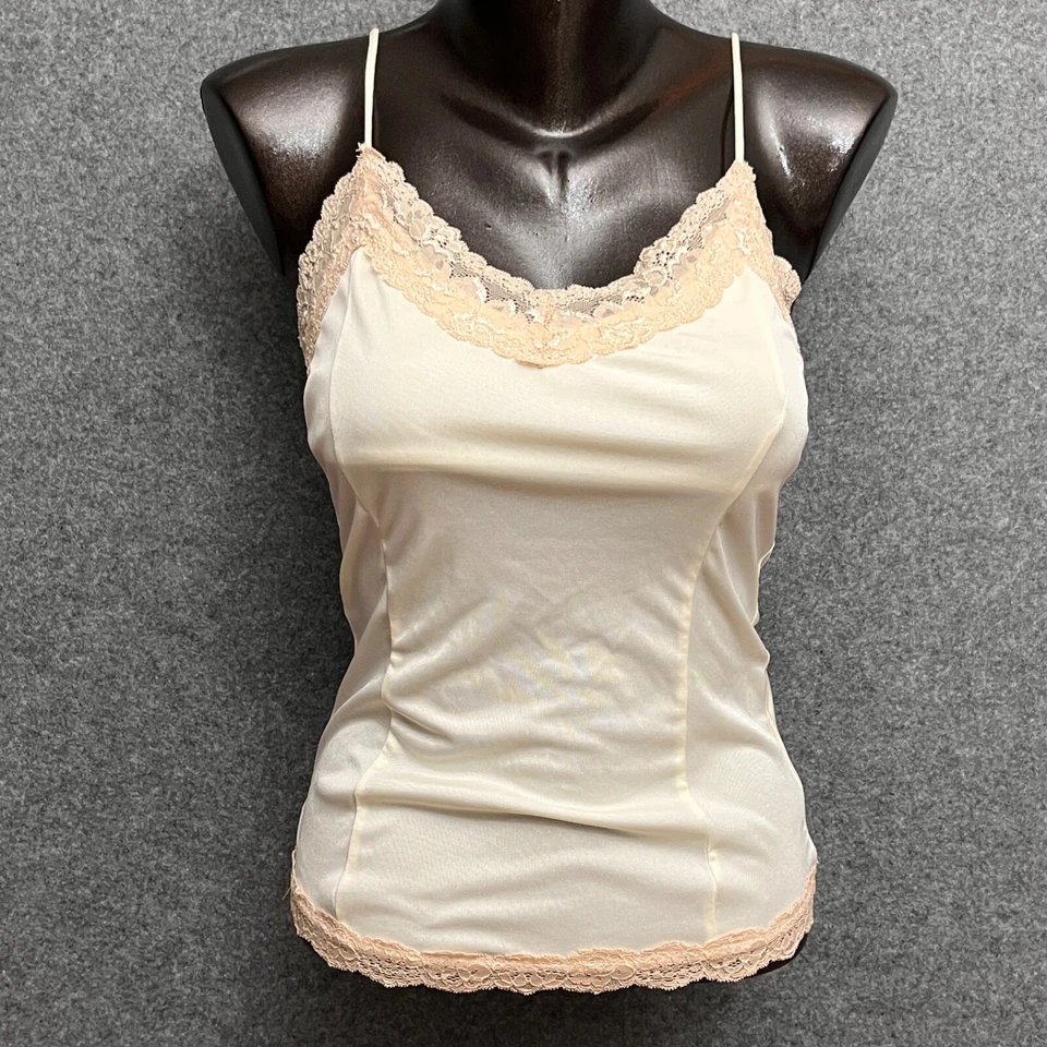 Camisola The Limited Vintage Y2K Para Mujer XS Marfil Satinado Encaje Forrada Hecha en EE. UU. Foto 1 de 4