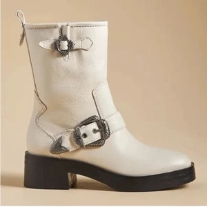 NEU Larroude Hardy Leder Motorrad Schnalle Stiefel Größe 7,5 - Bild 1 von 15