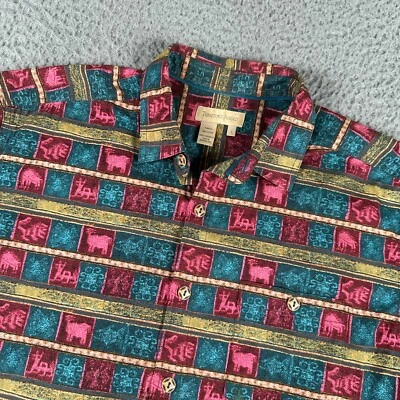 Camisa de campamento The Territory Ahead para hombre grande colorida animal geométrica abotonada Foto 1 de 4