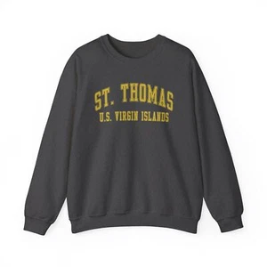 St. Thomas Islas Vírgenes de los Estados Unidos Sudadera Regalos Cuello Redondo Camisa Manga Larga Hombres - Imagen 1 de 3