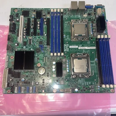Intel S2400SC LGA1356 DDR3 Server System Motherboard w/ 2x Xeon E5-2420 V2 CPU - Image 1 of 4