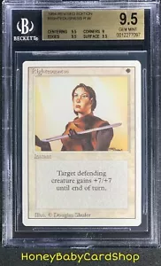 MTG 3rd Edition Revised 1994 Righteousness BGS 9.5 GEM MINT Old School 93/94 - Picture 1 of 6