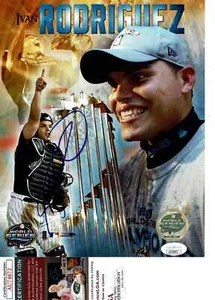 Florida Marlins Ivan Rodriguez autographed 8x10 photo JSA Certified - Picture 1 of 1