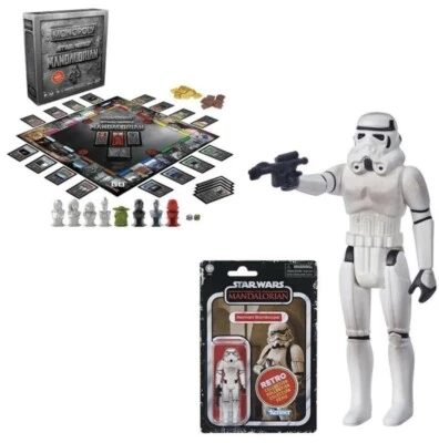 🔥 Star Wars Mandalorian Monopoly w/EXCLUSIVE Retro Remnant Stormtrooper Figure - Image 1 of 4