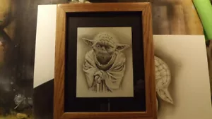Yoda-like Original kinda like Star Wars Artwork Framed Airbrushed Painting - Picture 1 of 5