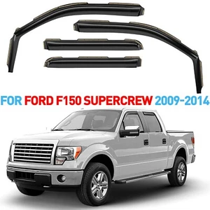 Rain Guards Vent Visors Shade for 2009-2014 Ford F-150 SuperCrew - Picture 1 of 9