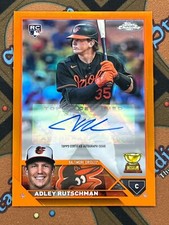2023 Topps Chrome Update Series Adley Rutschman Orange Auto Refractor 01/25