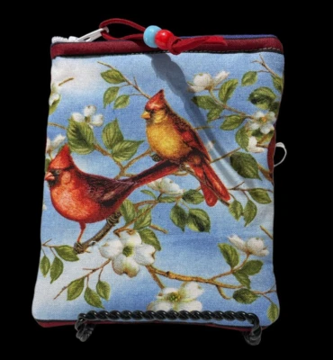 Сумка на молнии красный птица монета подарок сумка ручной работы - Изображение 1 из 2