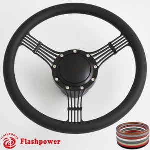 Volante Banjo 15.5" Negro Billet Envoltura Completa con Botón de Bocina y Adaptador - Imagen 1 de 10