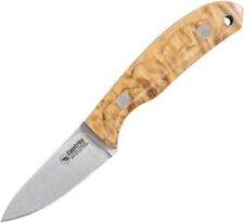 Casstrom Safari Fixed Blade Knife Satin Stabilized Curly Birch & Sheath -CI10618