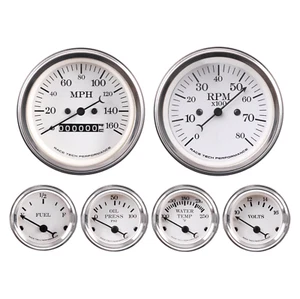 RT Classic 6 Gauge Set Speedometer Tachometer 160MPH 8000RPM Mechanical 4 Color - Picture 1 of 14