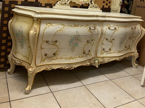 Vintage Italian Silik Italian Rococo Bombe Dresser Italy Baroque Victorian Cover
