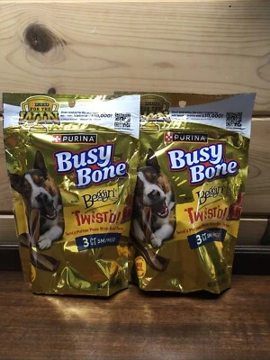 2 Purina Busy Bone Beggin' Twist'd!  Golosinas para perros con tocino 10 OZ mejor por 4/25 Foto 1 de 3