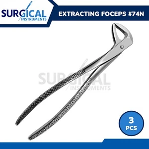3 Pcs of Pedo Extracting Forceps Dental Surgical Instruments 74N German Grade - Picture 1 of 8
