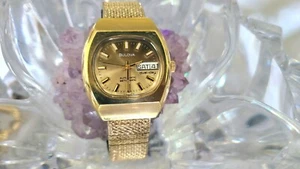 BULOVA 1977 Automatik Set-o-Matic goldfarben Tag-Datum Herrenuhr - Bild 1 von 10
