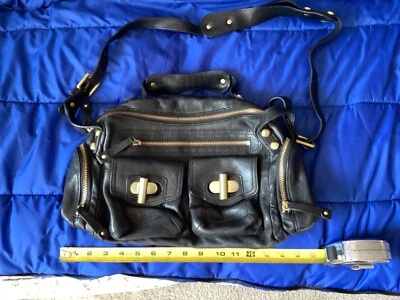 Kenneth Cole New York 17 inch long Black Leather Hand/Shoulder Bag - Pre-owned - Image 1 of 4