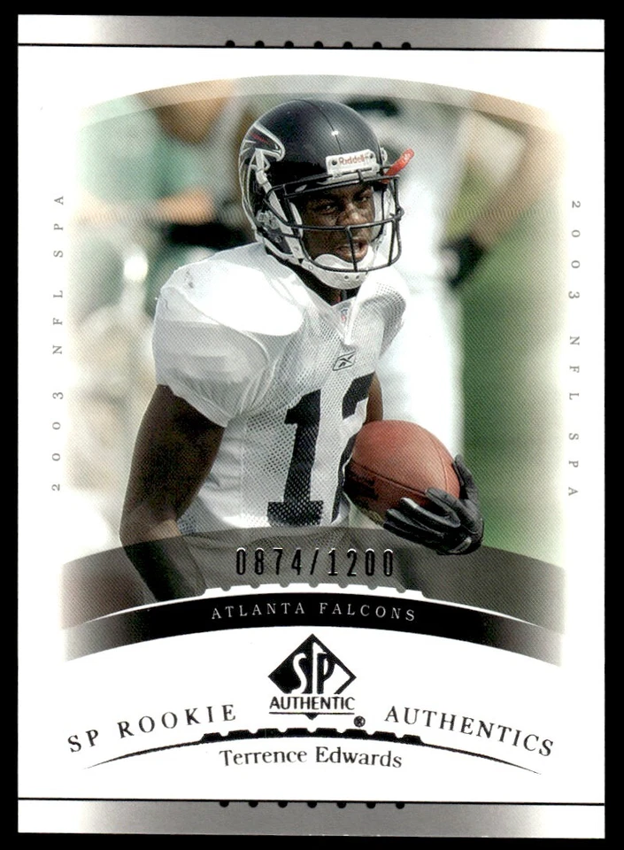 2003 SP Authentic Terrence Edwards Rookie 0874/1200 Atlanta Falcons #171A R81 - Image 1 of 2