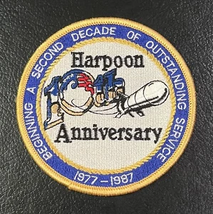 Vintage Harpoon anti-ship missile anniversary PATCH United States military USN - Picture 1 of 2