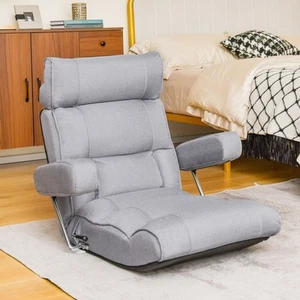 Adjustable Folding Lazy Chair Sofa Lounger Chair 6-position Adjustable Headrest - Picture 1 of 7