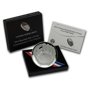 2014 S US Mint Baseball Hall of Fame Clad Proof Half-Dollar w/COA & Box - Picture 1 of 3