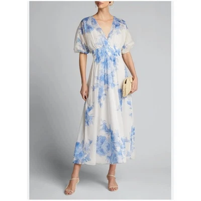 Vestido Blusa LELA ROSE Rosa Dibujado Voile Algodón Talla 8 Foto 1 de 4