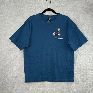 Vintage Warner Bros Wile E Coyote Shirt Herren L blau Studio Store Pocket Tee Bowling - Bild 1 von 8